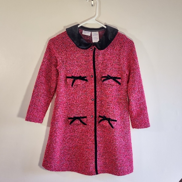 Blueberi Boulevard Other - Blueberi Boulevard Red & Pink Tweed Coat  Holiday Festive Girl Size 7